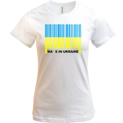 Женская футболка, Белый, Made in Ukraine (штрих-код)