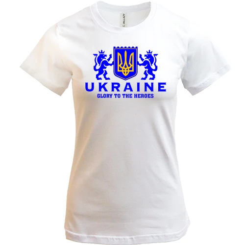 Жіноча футболка, білий, Ukraine - Glory to Heroes