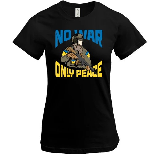 Женская футболка, Черный, No war - only peace