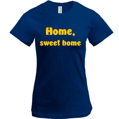 Жіноча футболка, Синій, Home, sweet home