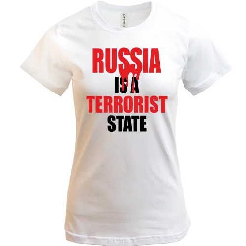 Жіноча футболка, Білий, Russia is a Terrorist State