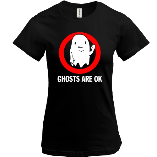 Жіноча футболка, Чорний, ghosts are ok