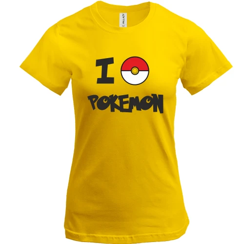 Женская футболка I love Pokemon
