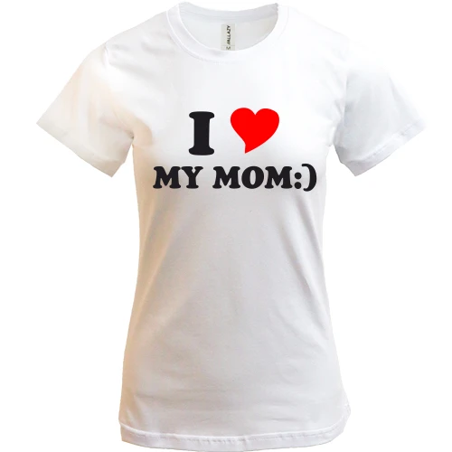 Жіноча футболка, Білий, I love my mom
