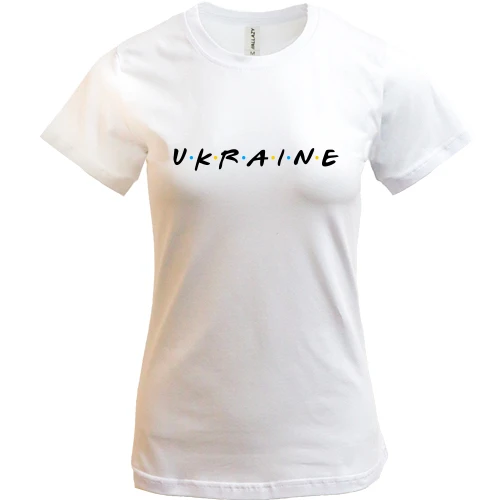 Женская футболка, Белый, Ukraine (Friends style)