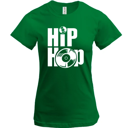 Женская футболка, Белый, I love Hip Hop