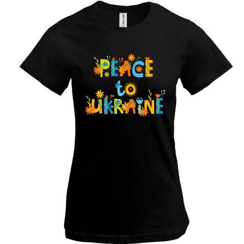 Женская футболка, Черный, Peace for Ukraine