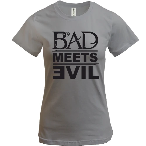 Жіноча футболка, Сірий меланж, Bad Meets Evil