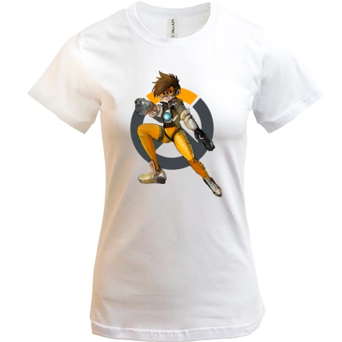 Женская футболка, Белый, Overwatch Tracer