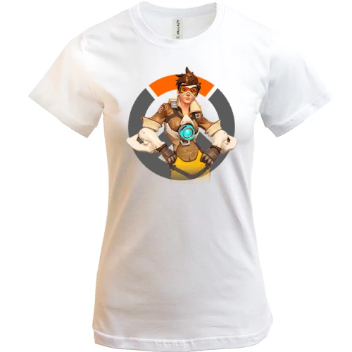 Женская футболка, Белый, Overwatch Tracer (2)