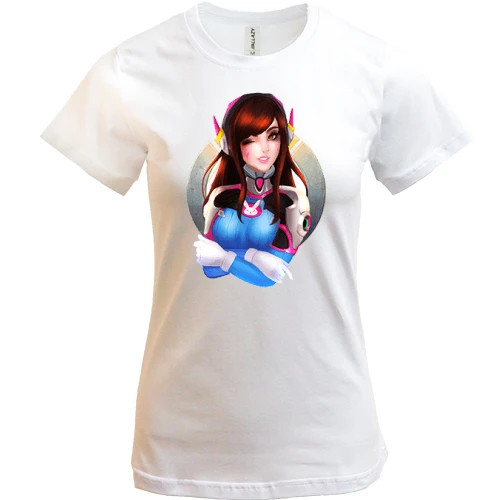 Женская футболка, Белый, Overwatch d.va