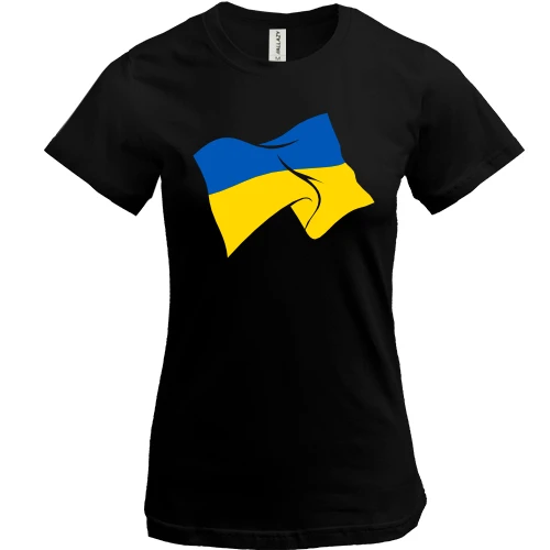 Жіноча футболка, Чорний, Український стяг