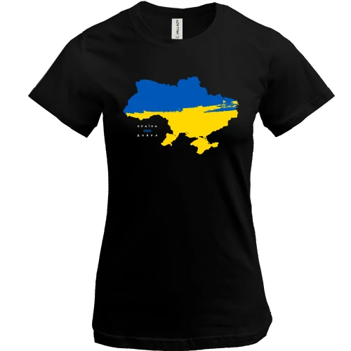 Женская футболка, Черный, Украина - страна добра