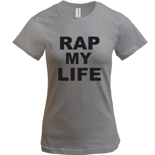 Женская футболка, Синий, Rap my life