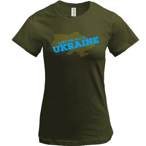 Жіноча футболка, Хакі, Everything Will Be Ukraine (2)