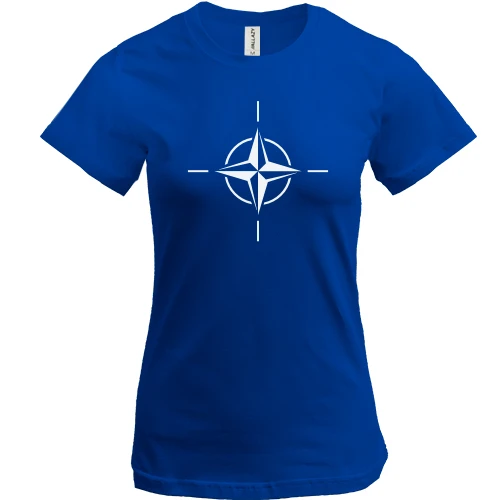Женская футболка, Синий, с эмблемой NATO