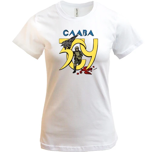 Женская футболка, Белый, Слава ВСУ!