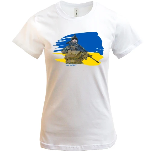 Жіноча футболка, білий, UA Army (2)