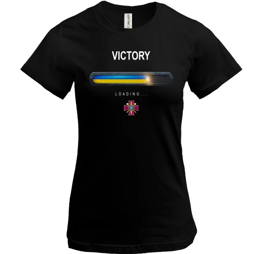 Женская футболка, Черный, Victory Loading