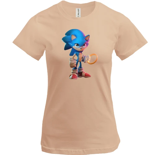 Женская футболка, Белый, Sonic - Just Do It
