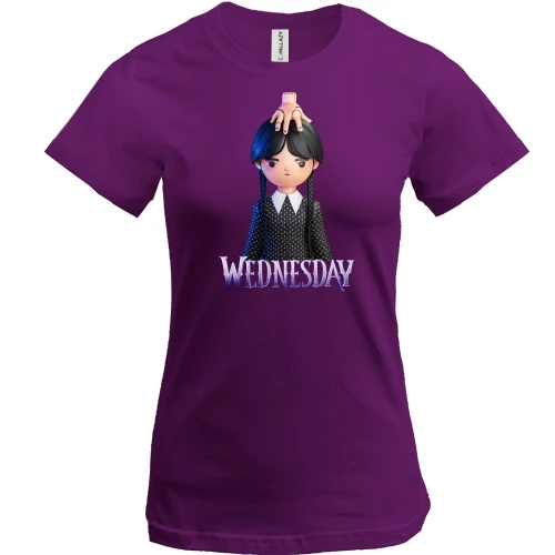 Женская футболка, Фиолетовый, Wednesday and Thing