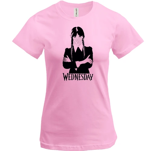 Жіноча футболка, Рожевий, Wednesday Addams Kiss