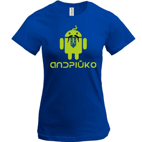 Жіноча футболка, Синій, Андрійко Android Style