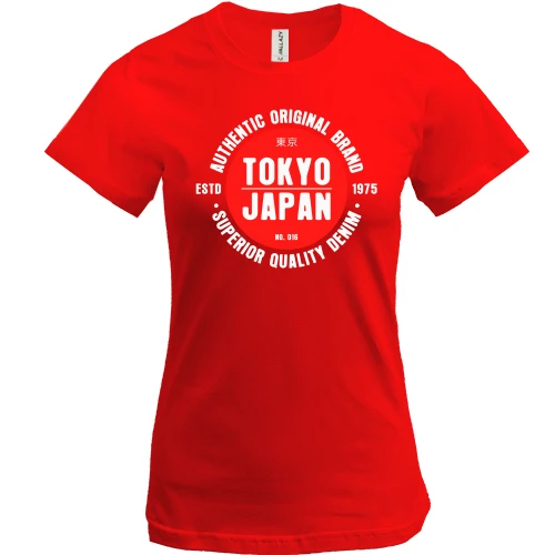 Женская футболка, Красный, с принтом "Tokyo I Japan"