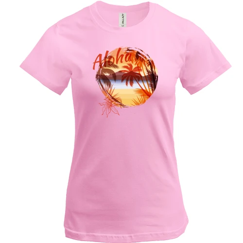 Женская футболка, Белый, "Aloha from Havaii"