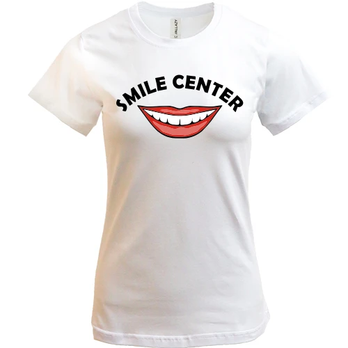 Жіноча футболка, Білий, з посмішкою "smile"