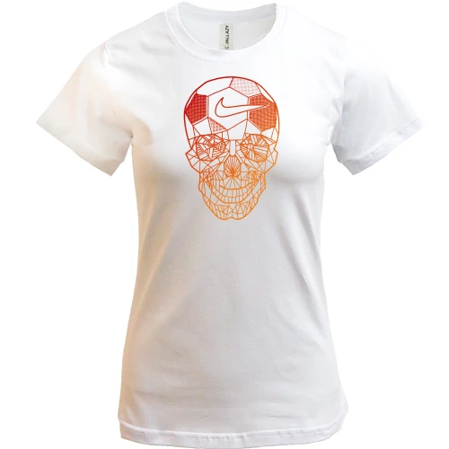 Женская футболка, Белый, "Nike skull"