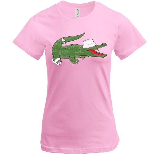 Женская футболка, Розовый, "Стильный Lacoste"