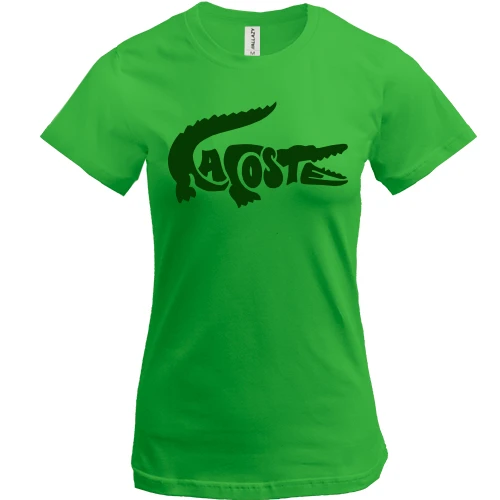 Жіноча футболка зі стилізованим лого "Lacoste"