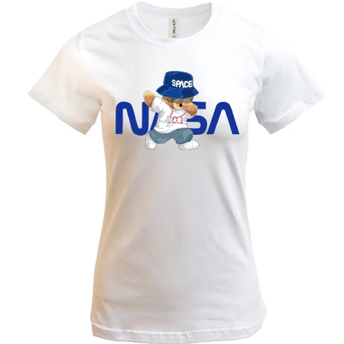 Женская футболка с медвеженком "NASA"