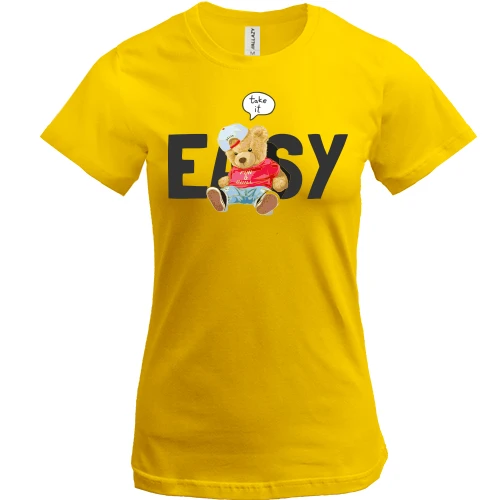 Женская футболка, Желтый, "Easy"