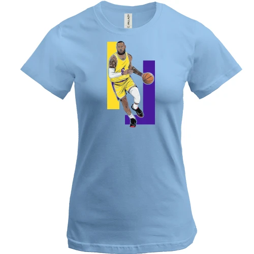 Женская футболка, Синий, с Леброн Джеймс (LeBron James)