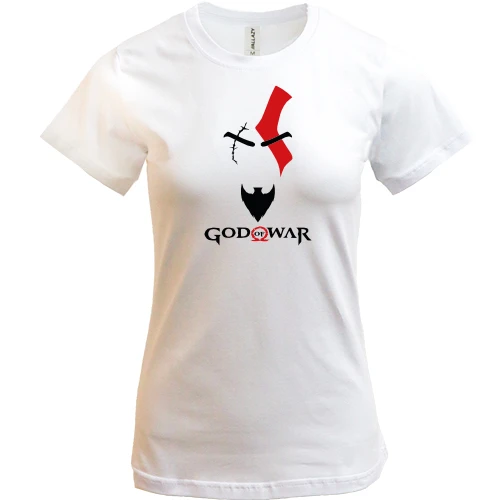 Женская футболка, Белый, "God of War" Кратос