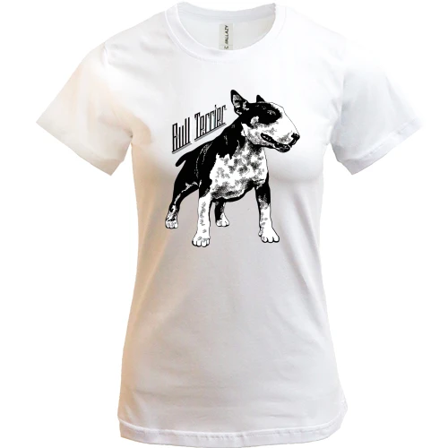 Жіноча футболка, Білий, з бультер'єром "Bull Terrier"