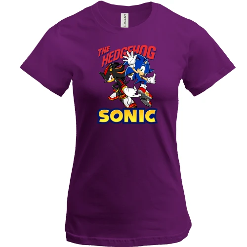 Женская футболка, Фиолетовый, "SONIC"