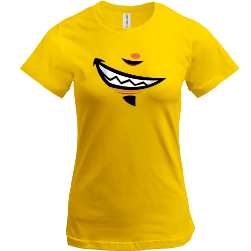 Жіноча футболка, Жовтий, з посмішкою "smiles"