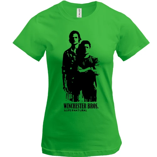 Жіноча футболка, Білий, "Winchester bros." (supernatural)