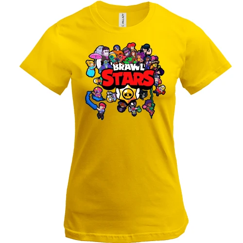 Женская футболка, Желтый, с героями "Brawl Stars"