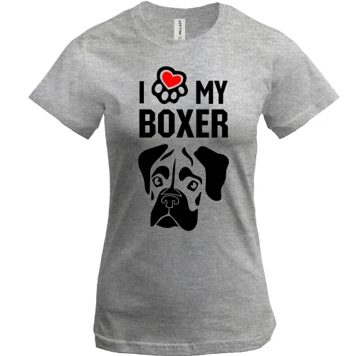 Жіноча футболка I love my boxer