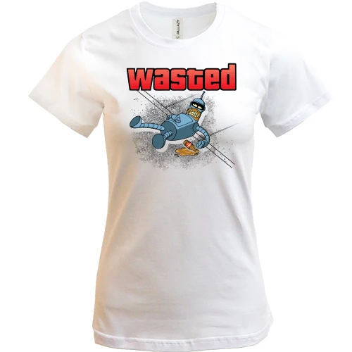 Женская футболка, Белый, "Bender: wasted"