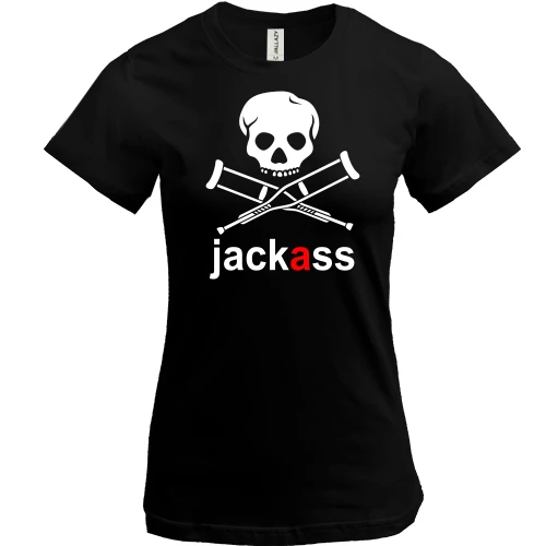 Женская футболка, Черный, Jackass (Чудаки)