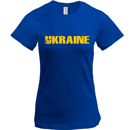 Женская футболка, Синий, с птичкой "Ukraine"