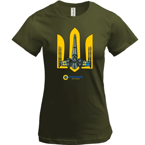 Жіноча футболка з тризубом "Ukrainian air force"