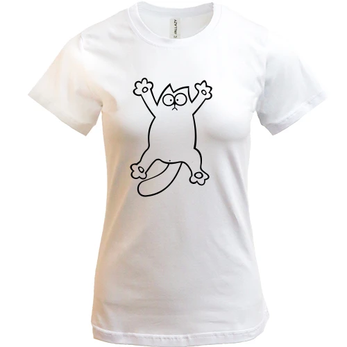 Жіноча футболка, білий, Simon's cat