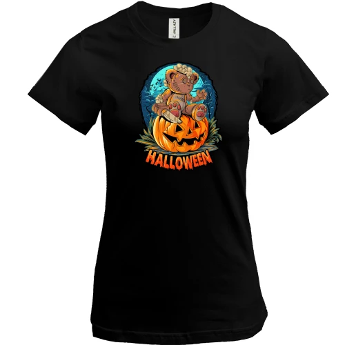 Жіноча футболка, Чорний, "Halloween"