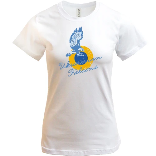Женская футболка, Белый, "UKRAINIAN FALCONS"